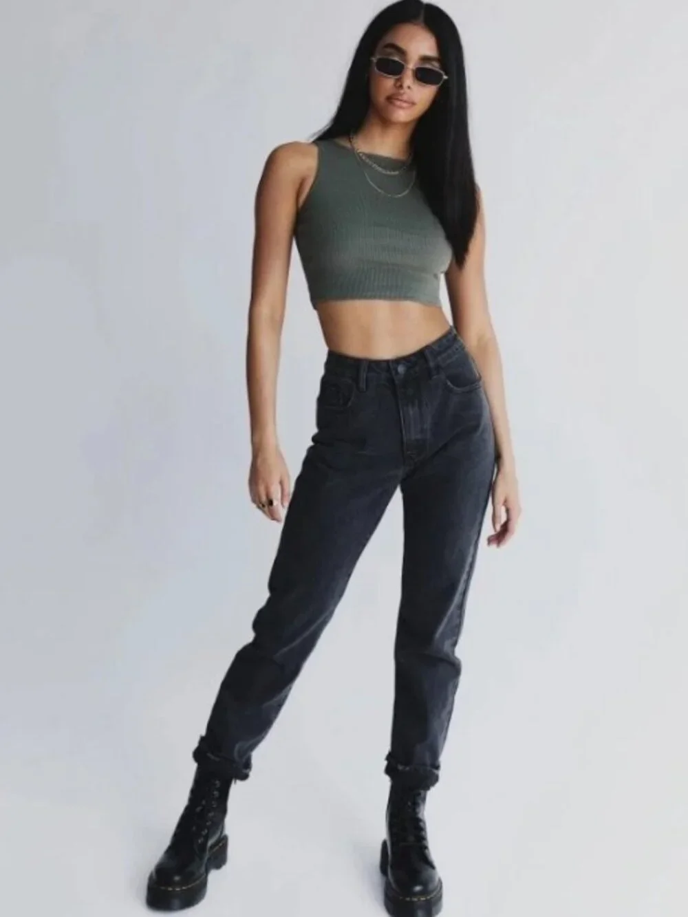 Princess Polly Darlington Crop Top in Khaki
